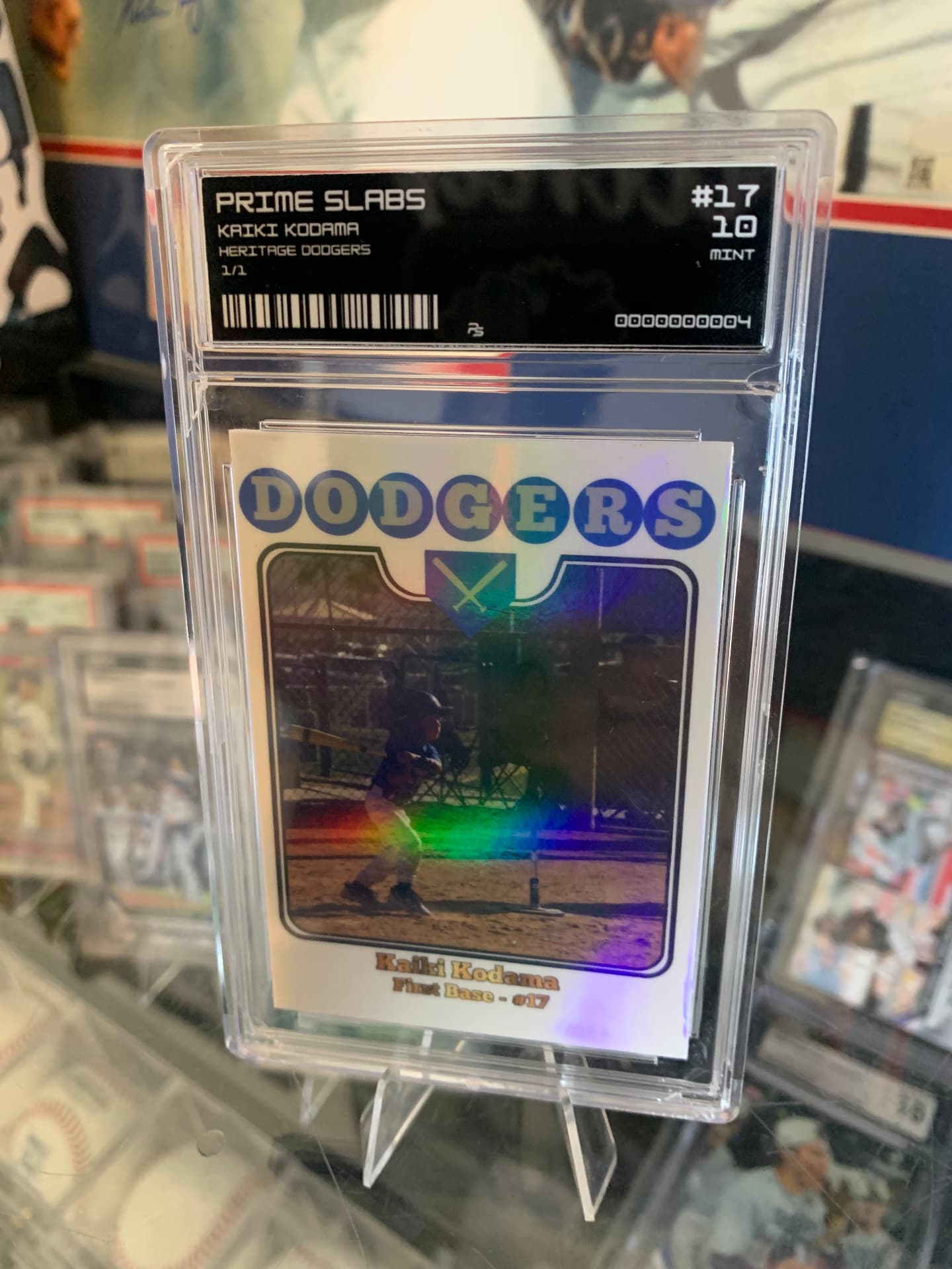 Prime Slabs Heritage Dodgers holo custom slab of Kaiki Kodama